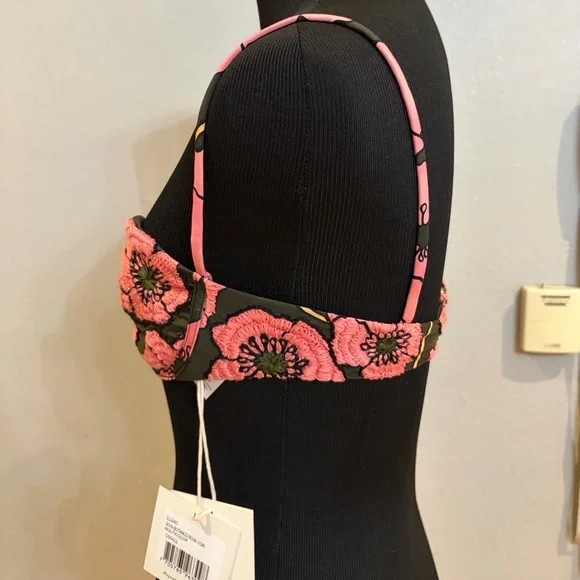 AGUA BY AGUA BENDITA Soya Botanica Rosa Embroidered Bikini Top NWT - Picture 9 of 16
